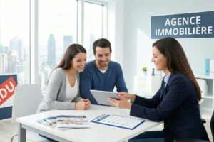 Finalisation d'une vente dans une agence immobilière