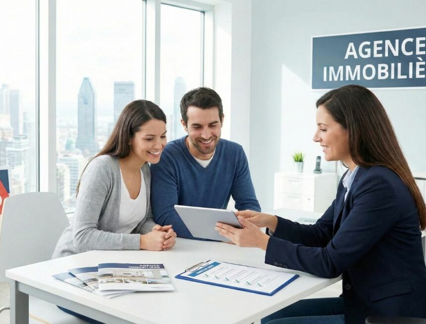 Finalisation d'une vente dans une agence immobilière