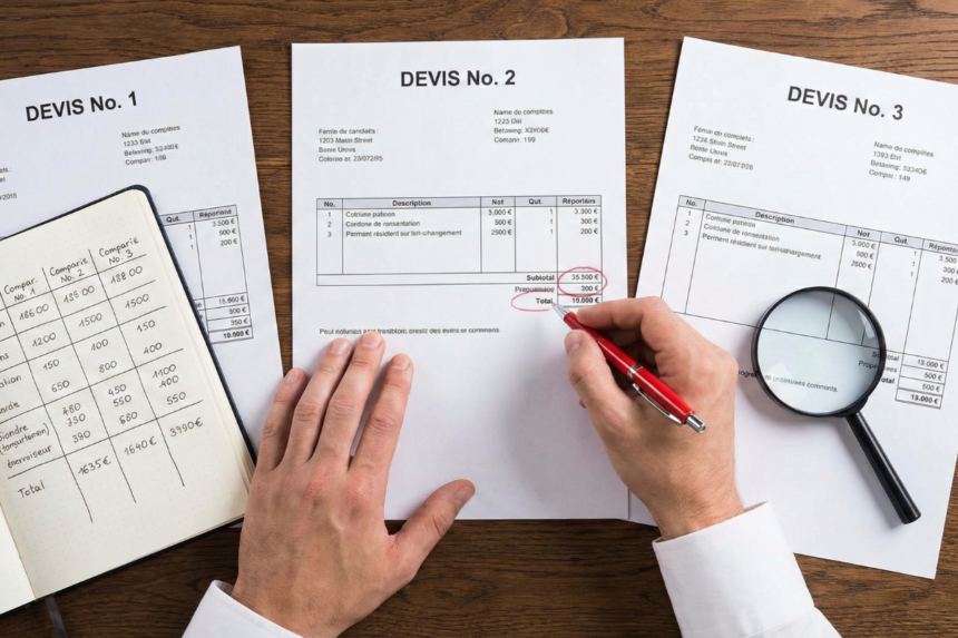 Comparatifs de trois devis