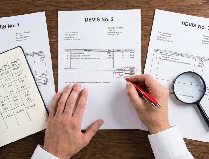 Comparatifs de trois devis