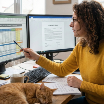 Femme comparant différents devis