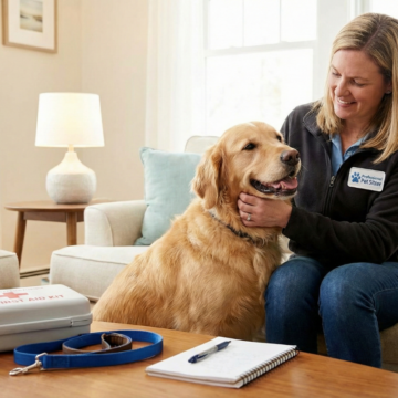 pet-sitter avec un chien