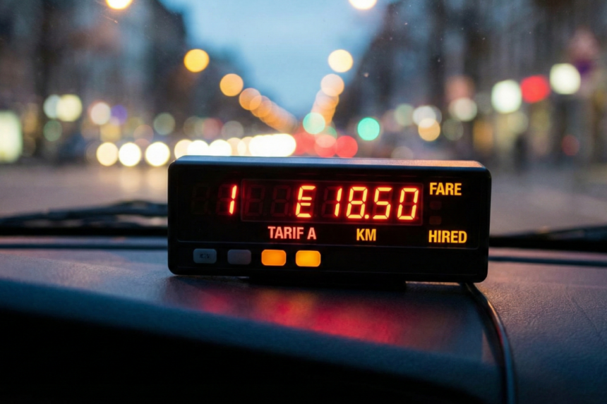 compteur du tarif d'un taxi